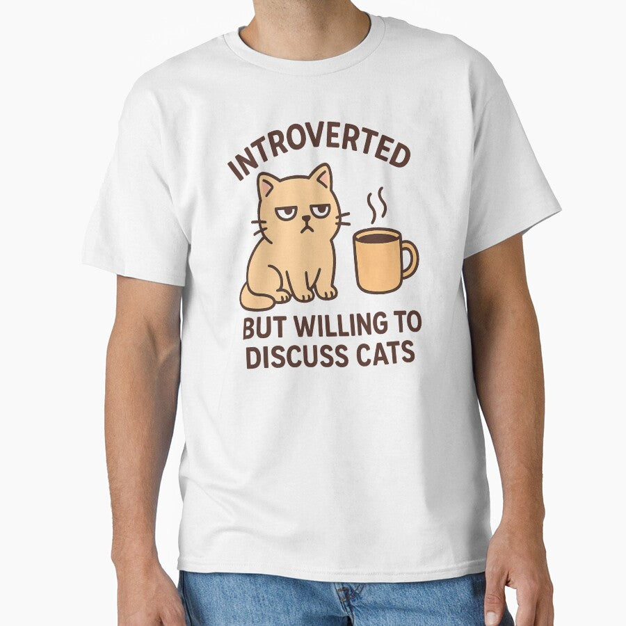 Introverted But Willing to Discuss Cats – Funny Cat Lover Design by EchoGrafik