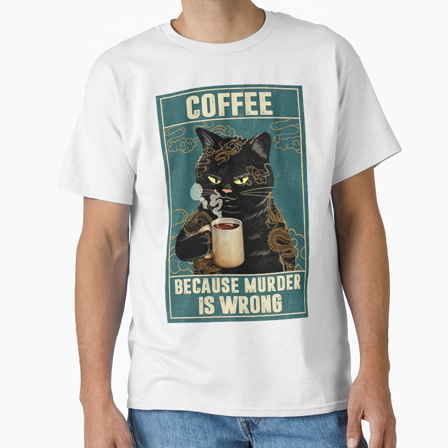 Cat Tattoo Coffee Because Murder Is Wrong by Akubar