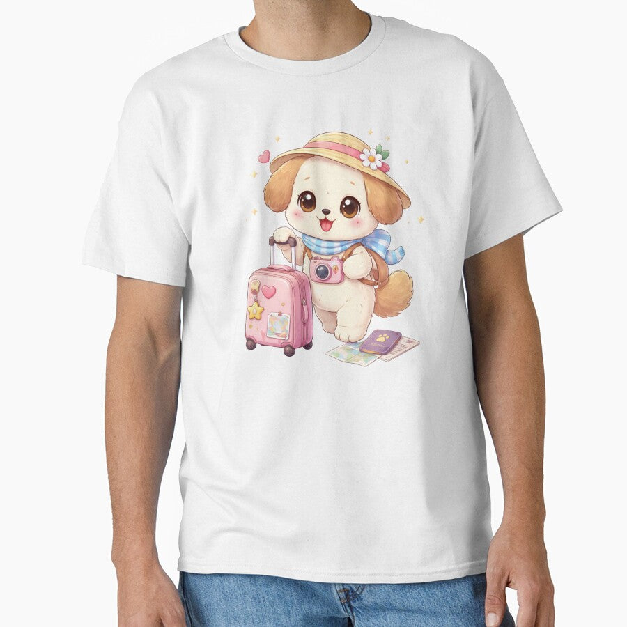 Kawaii Puppy Travel Adventure - Cute Pastel Dog with Suitcase. by Lylysun