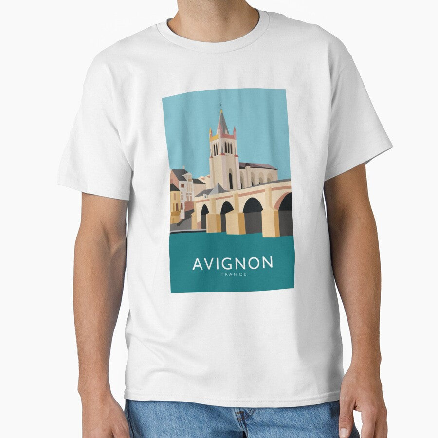 Bright Travel Poster of Avignon, France by CARRAANN