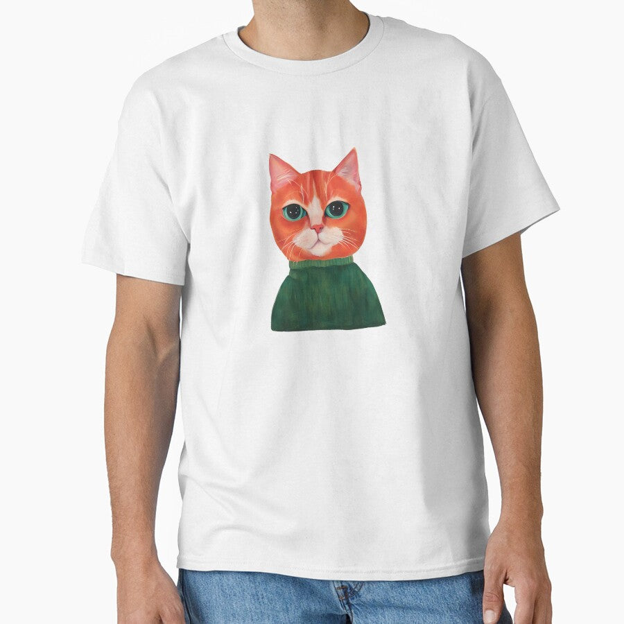 Funny Orange Cat Digital Artwork by RayanaArt
