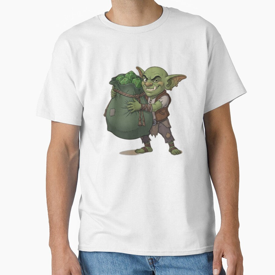 Sneaky Dice Goblin Hugging Oversized Green Dice Bag by pumsquare