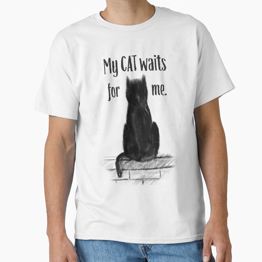 My Cat Waits For Me – Cat Lover Design by  BlankPaper Clothing