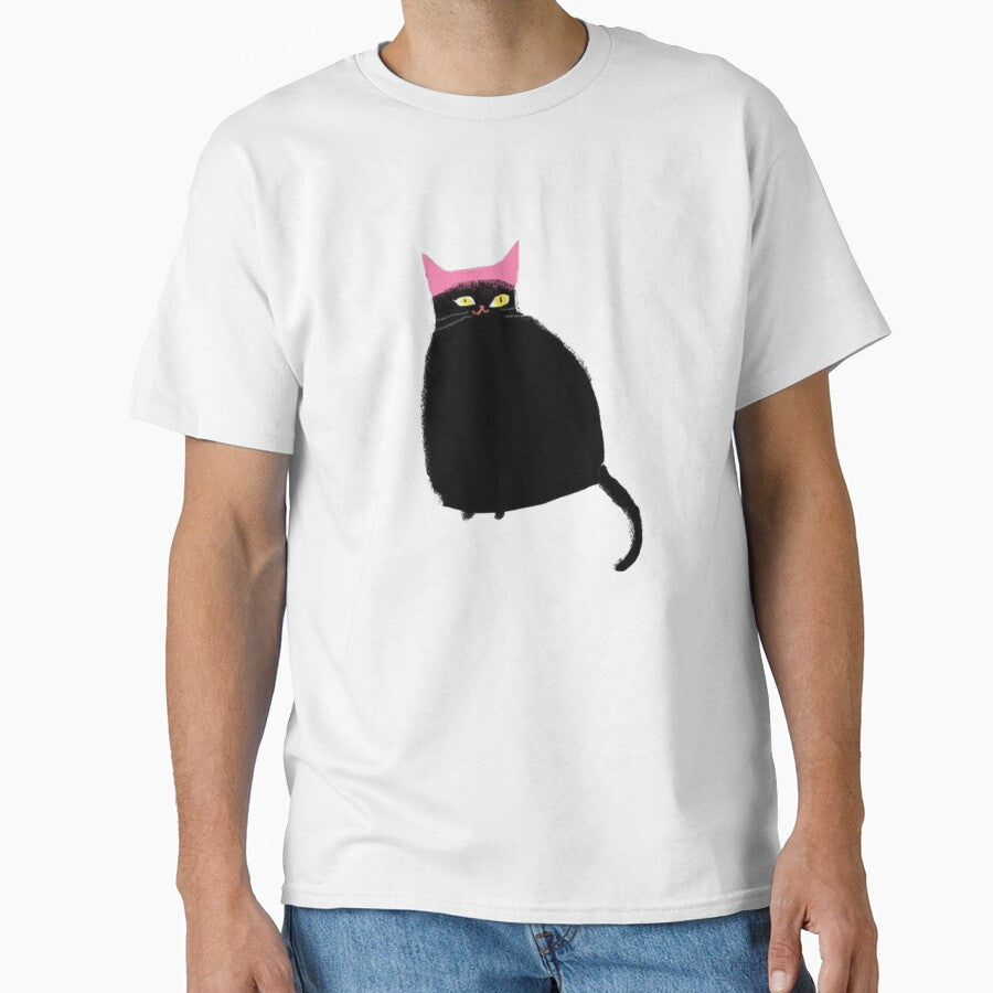 Moody Black Cat With Pink Ears by pointense
