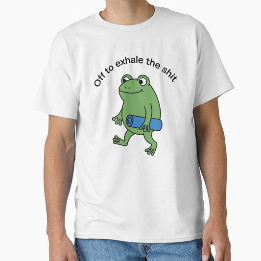 Off to exhale The Shit Funny International Yoga Day Frog Meme by gunaone-design