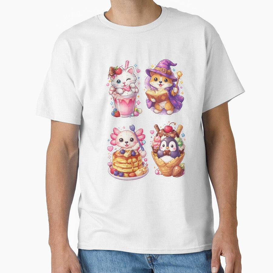 Kawaii Dessert Animals – Cute Stickers with Cat, Dog, Axolotl & Penguin by FrenchieFever