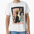 tuxedo cat with flowers by fatii