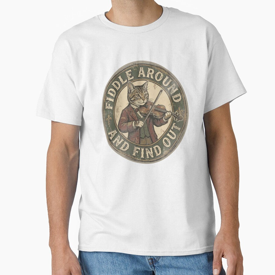 Vintage Fiddle Cat Funny Cat Violinist by BradStiedem