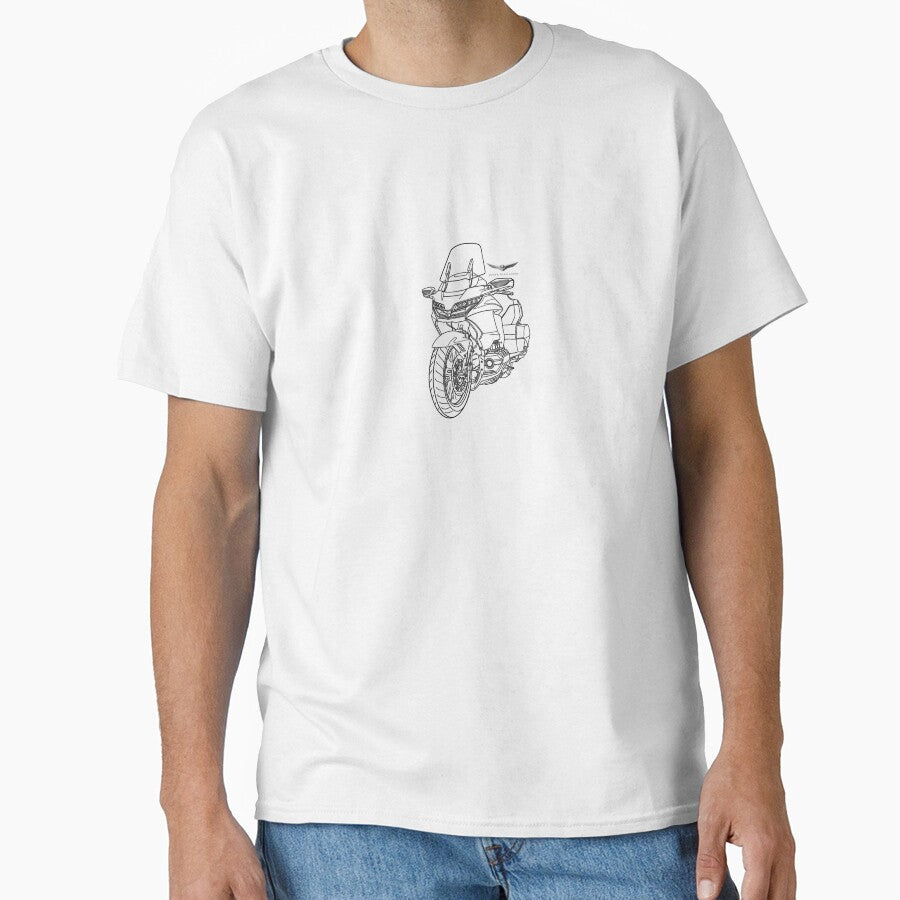 Motorcycle honda goldwing line art by sketchjuny