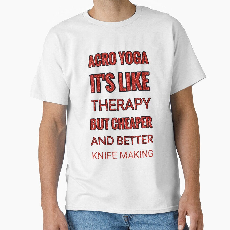 Acro Yoga It'S Like Therapy But Cheaper And Better Red Rhinestone by TheIconSmith