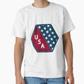 Hexagon USA T-Shirt for Men and Women by AllStarMerch