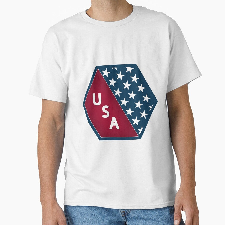 Hexagon USA T-Shirt for Men and Women by AllStarMerch