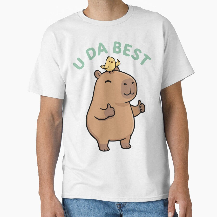U DA BEST — Chill Capybara Affirmation Sticker by Mighty Tees