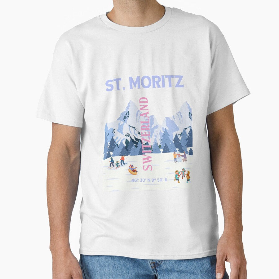 St. Moritz Travel Art, Switzerland Travel Art by Magic Love Art Print