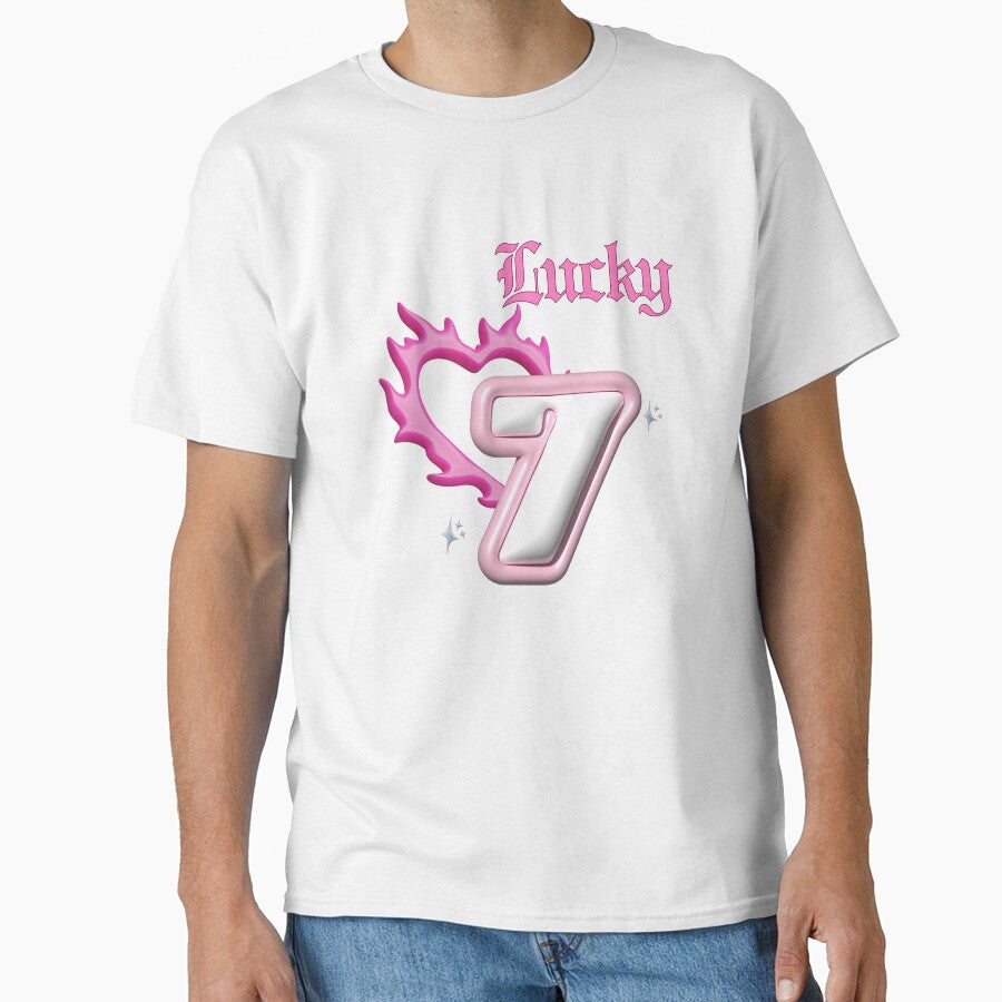 Lucky 7 Pink Flame Heart Design by Sberry8888