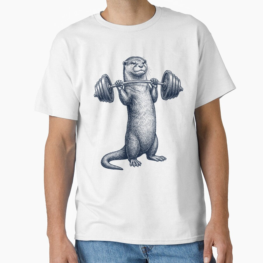 Vintage Otter Weightlifting Deadlift Gym Animal Lover by DoodleTortle