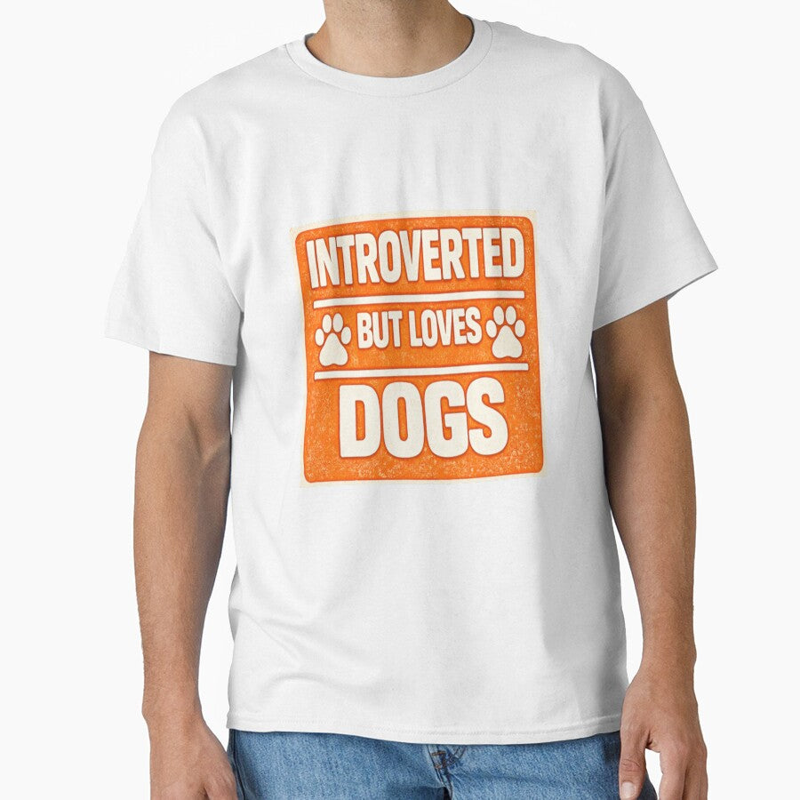 Introverted But Loves Dogs Funny Introvert Dog Lover Shirt by Shirleygalaxy