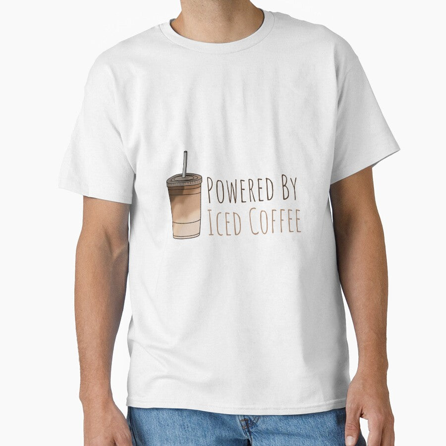 Powered By Iced Coffee Funny Caffeine Lover Gift Design by Avaaxa