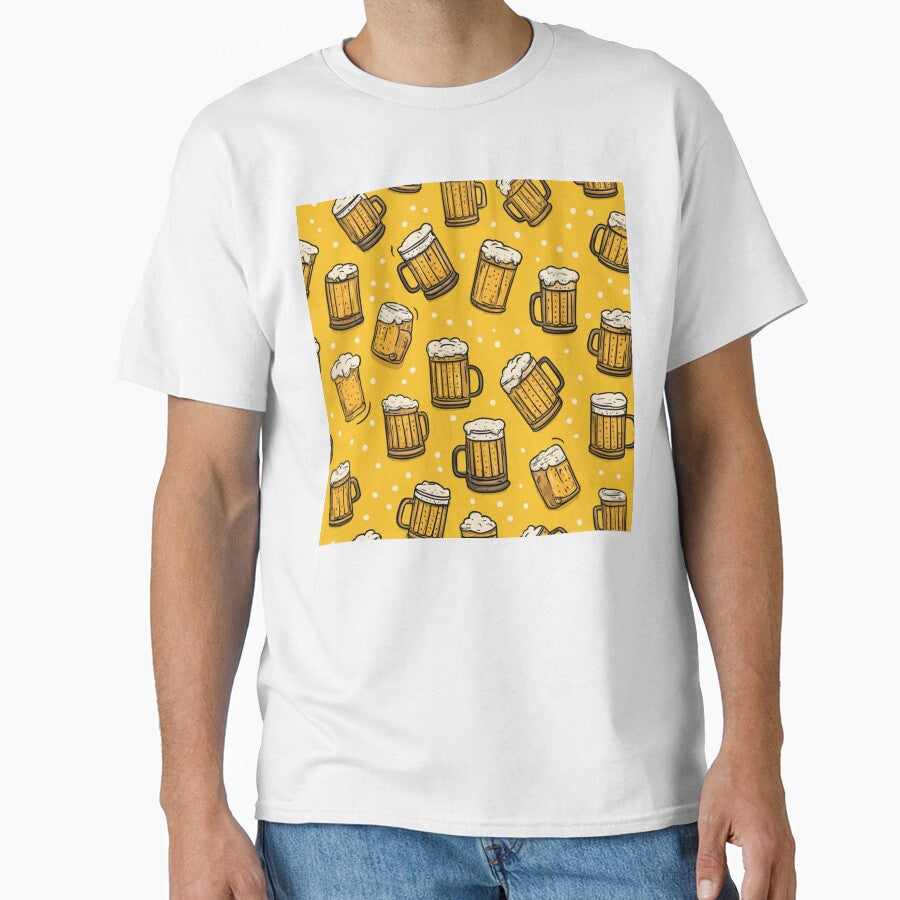 Cartoon Beer Mugs Pattern Brew Drinker Design by NicolasGlowArt