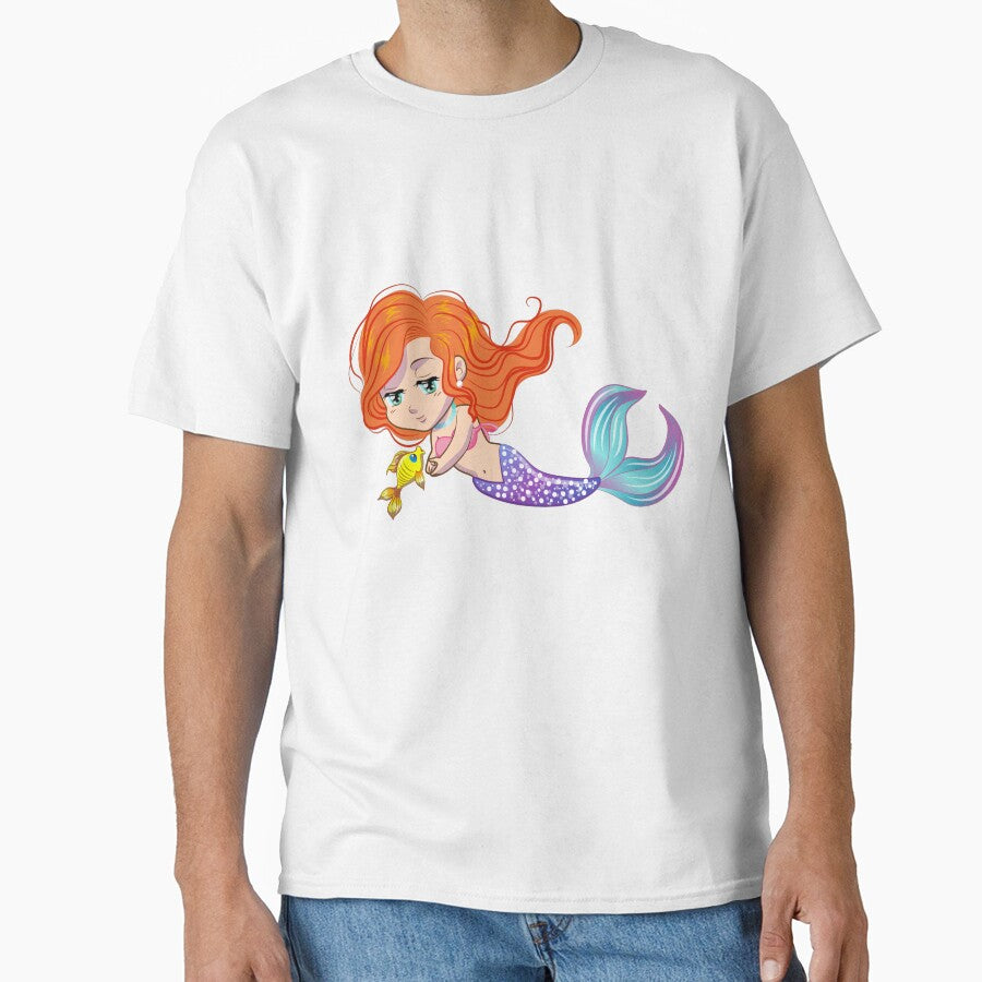 Cute Colorful Mermaid Siren With A Precious Face Drawn in The Kawaii Style by CreativeCranium