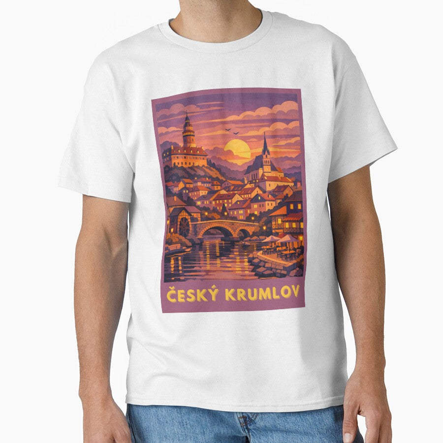 Český Krumlov Czech Republic Vintage Travel Art by MatthewHeights