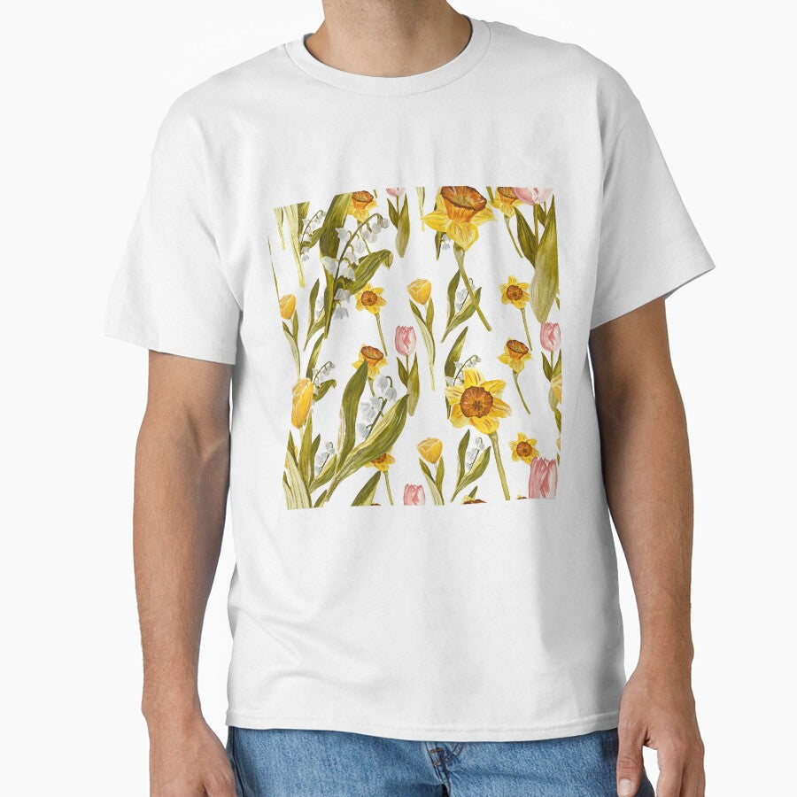 Daffodil tulip snowdrop Easter an ornate pattern by Yana Mustafina | Boho Soulful Designs
