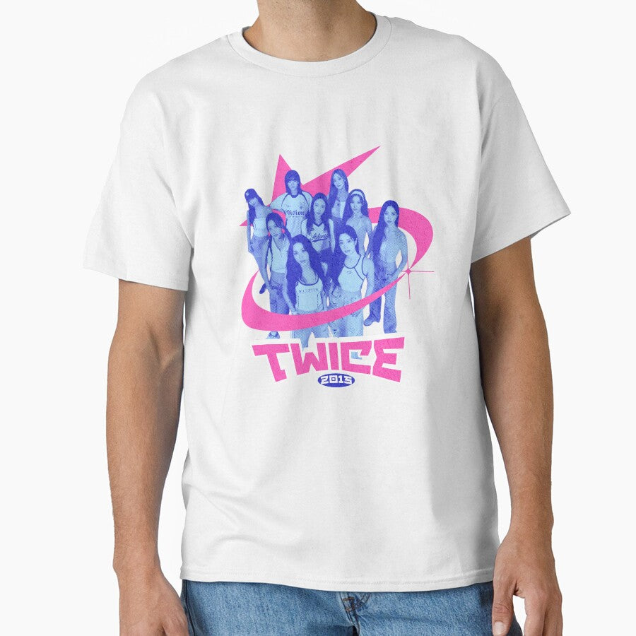 TWICE Y2K Aesthetic | Pink and Blue Retro Kpop Design by Merch & Mood Lab