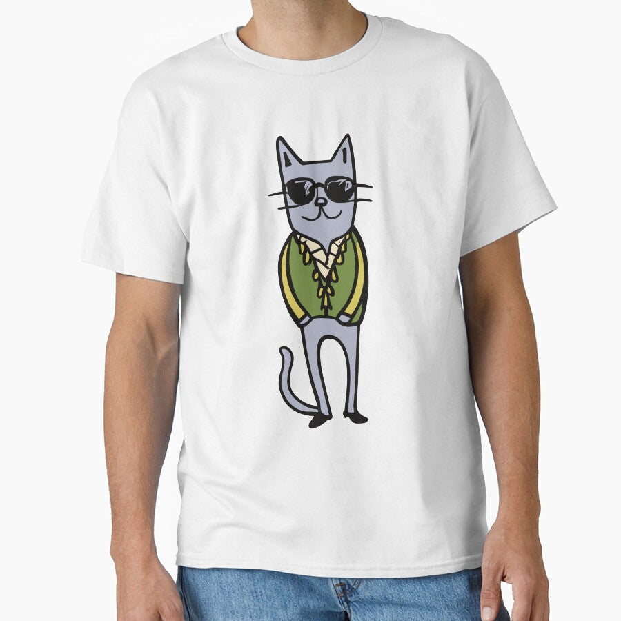 Meow-velous Cat Illustration: A Boho-Chic Tee for the Feline Fanatic by SorryFrog