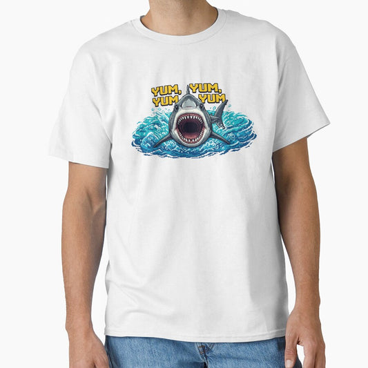Yum Yum, Great White Shark by givememytees