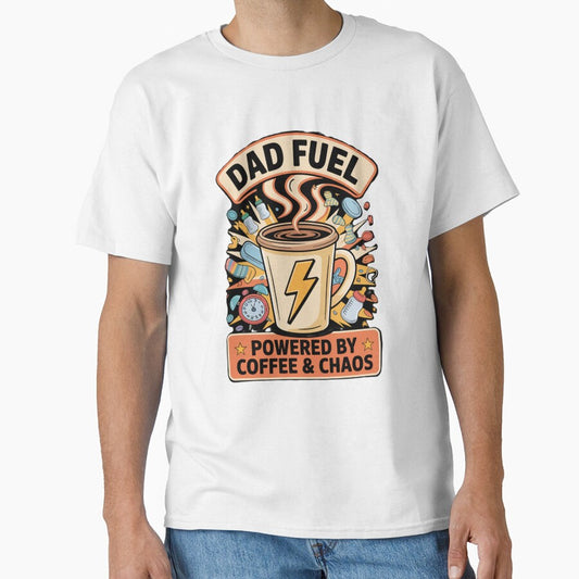 Dad Fuel Coffee Chaos Funny Quote Art by ibobo4656