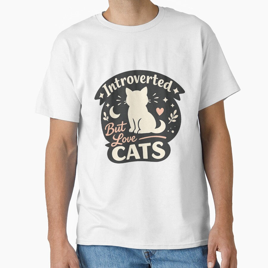 Introverted But Love Cats Funny Cat Lover Introvert Humor Cat Mom Design by Nubrixa-Studio