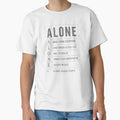 ALONE. Silence Changes People Vintage Typography T-Shirt by CleanPrintApparel