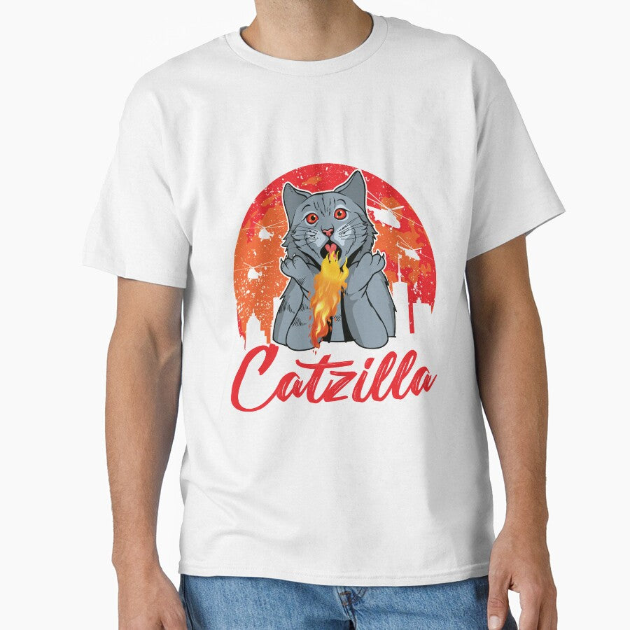 Catzilla funny cute cat lover design by micreations