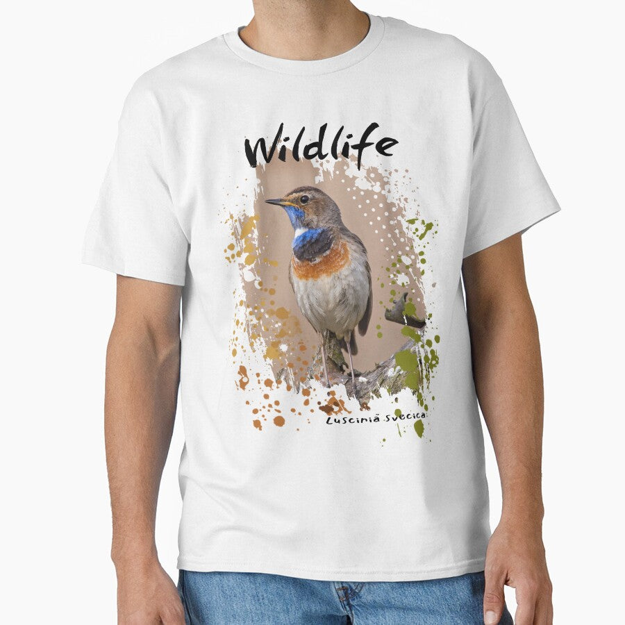 Wildlife Bluethroat on White by Green Bird Design