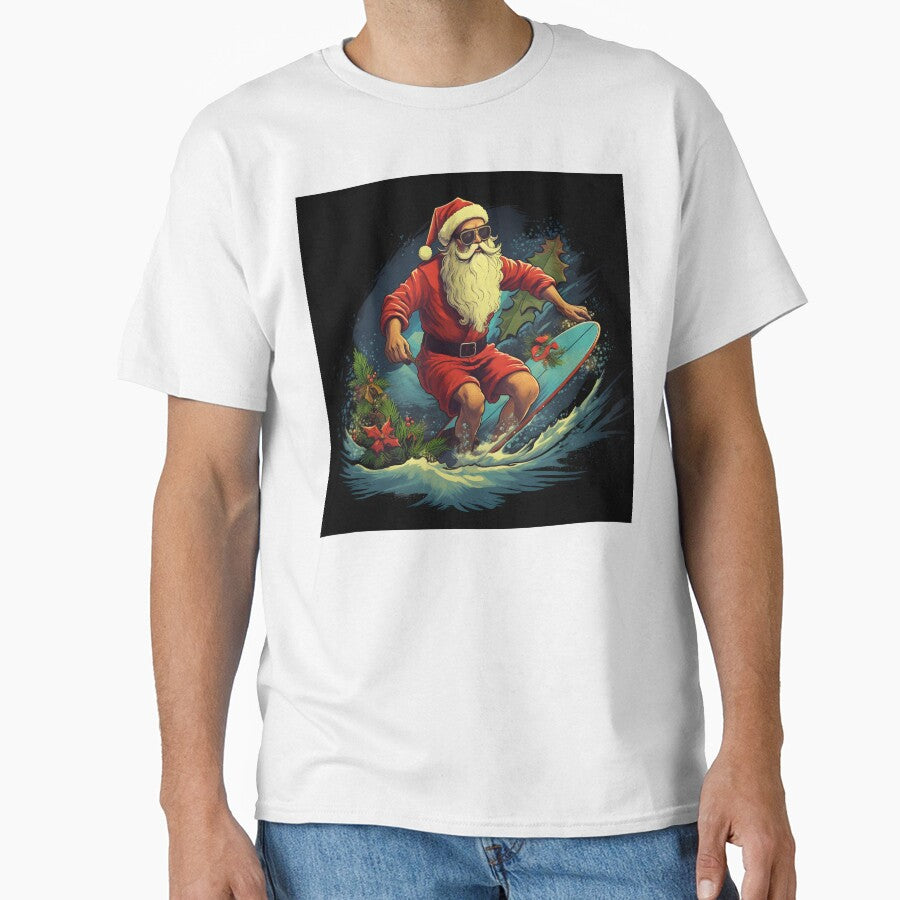 Surfing Christmas Santa Claus Holiday print by dcrc