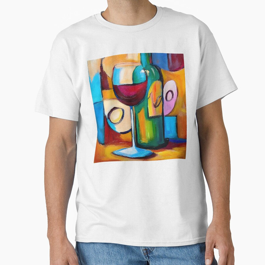 Vibrant Wine Bottle and Glass - Bold Abstract Composition with Rich Color and Dynamic Modern Energy by OlfactoART Studio
