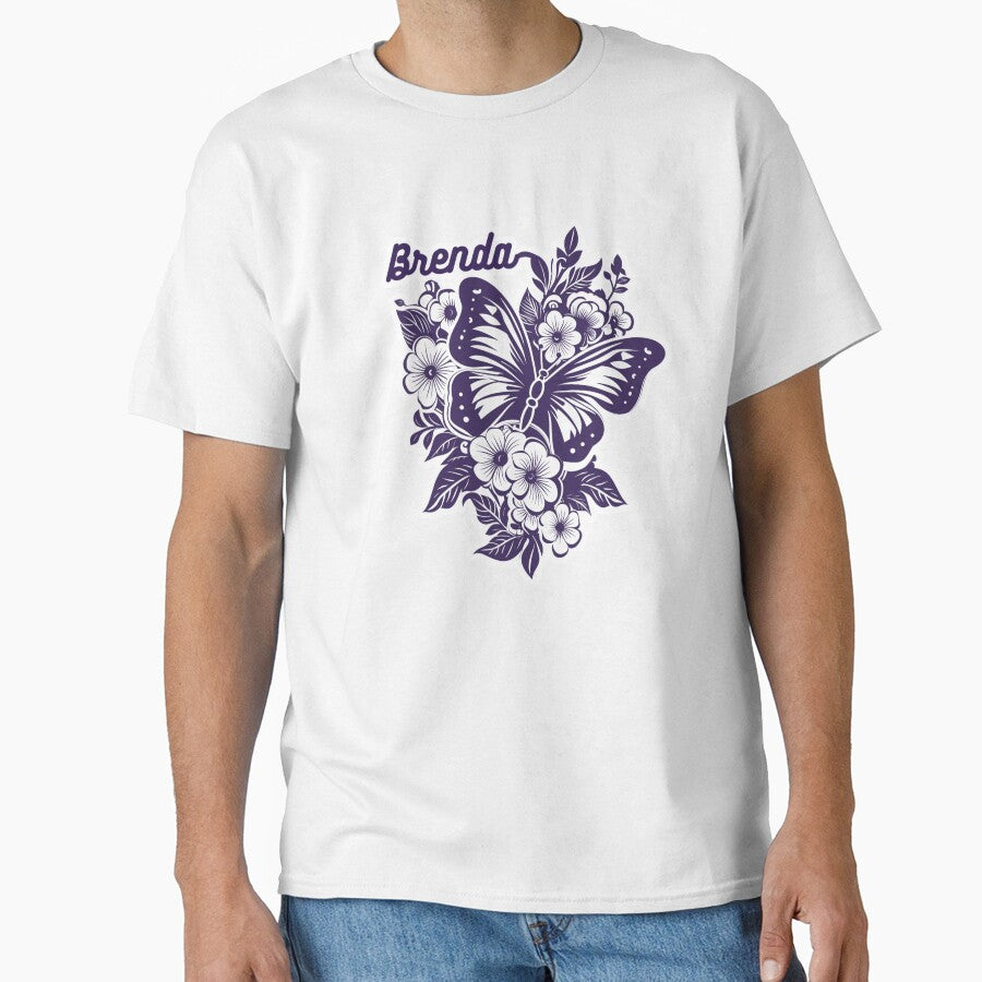 Brenda Butterfly Floral Name Design by CozyBlobStudio