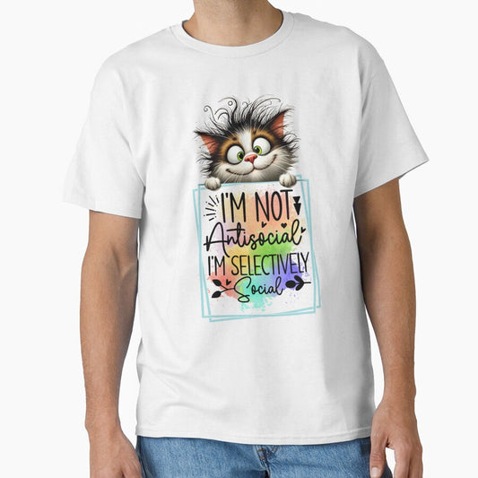 Selective Social Cat – Funny Introvert Mood by Szpaku desart