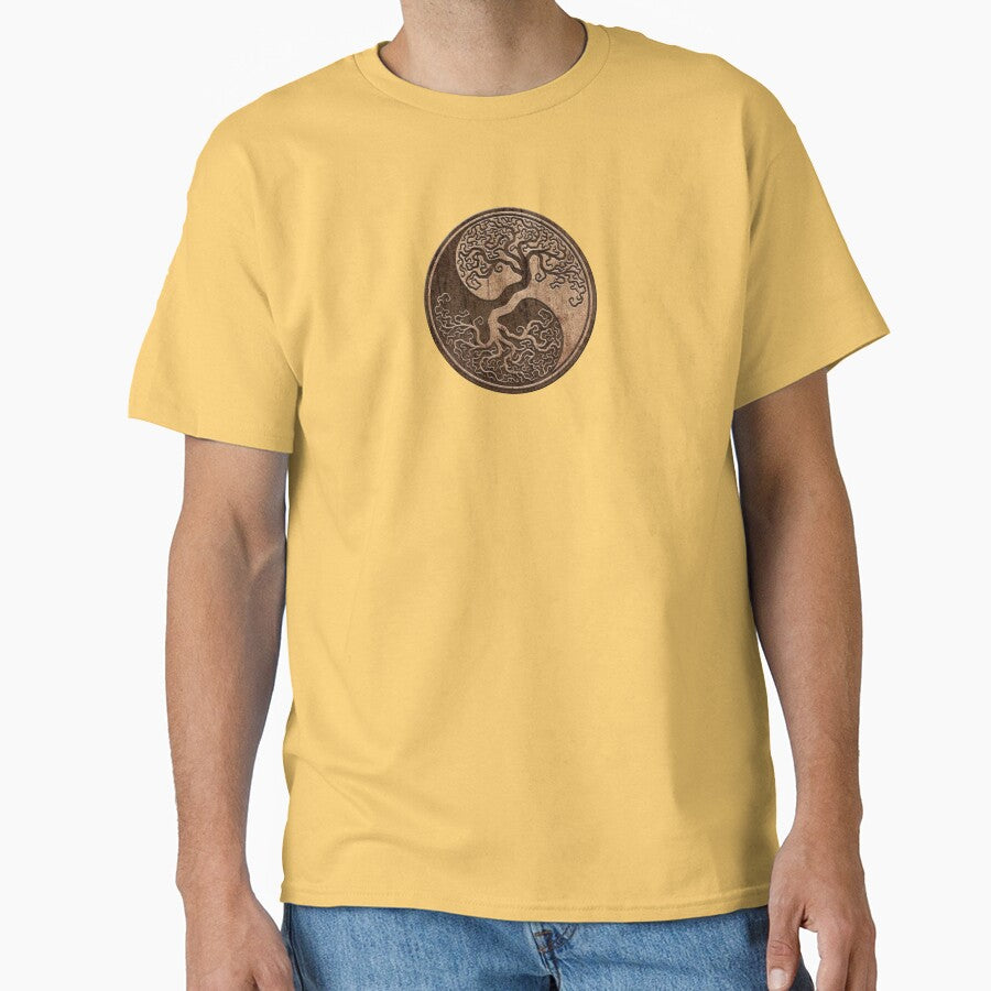 Rough Wood Grain Effect Tree of Life Yin Yang by JeffBartels