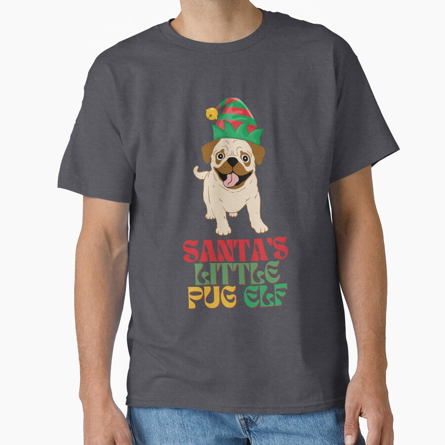 Santa's little pug elf holiday season by PerfectTees03