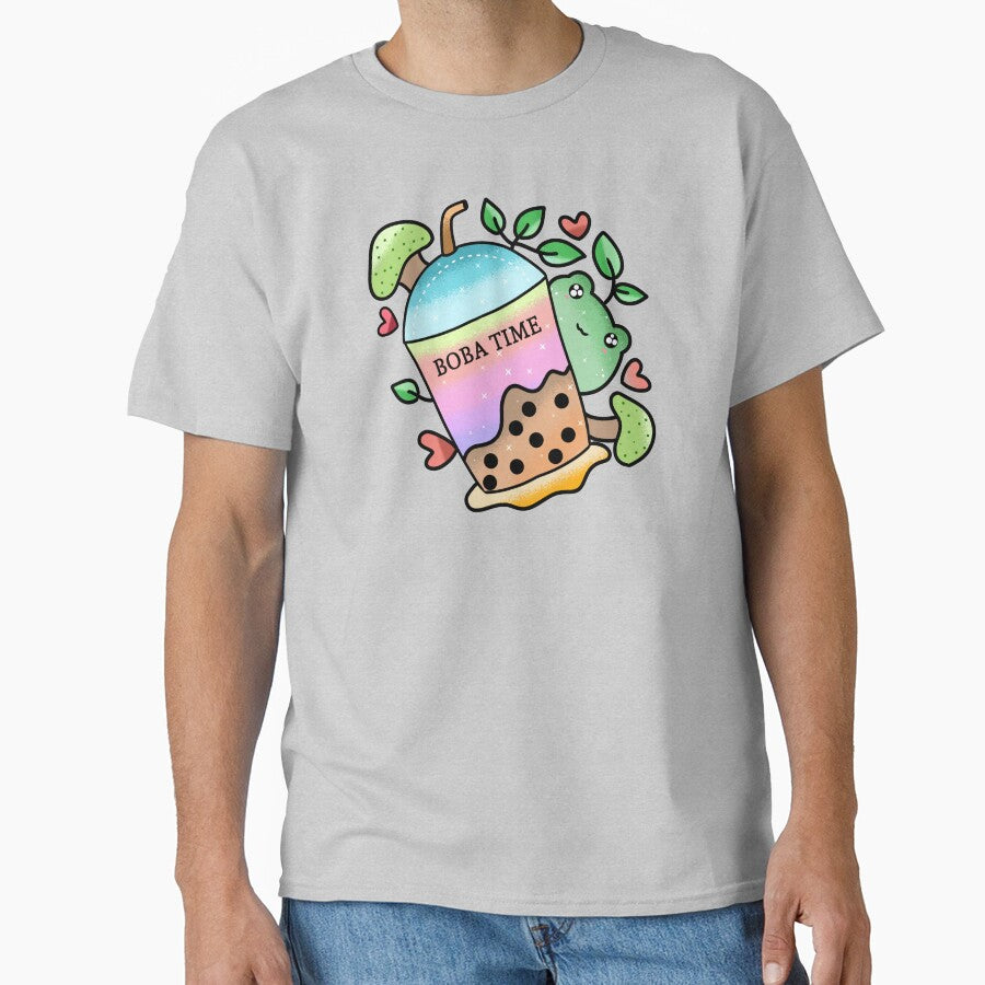 Kawaii Cute frog drinking boba tea by Quacktails