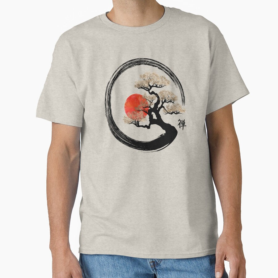 Enso Circle and Bonsai Tree on Canvas by k9printart