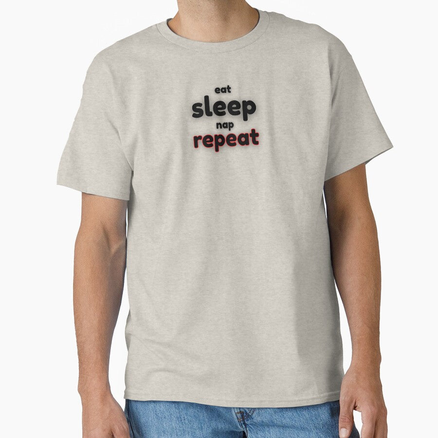 Eat Sleep Nap Repeat Funny Slogan by Snedsdigital