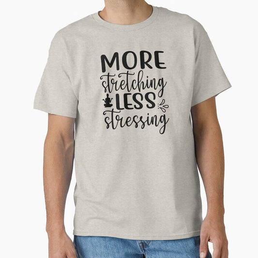 Yoga Saying More Stretching Less Stressing Motivational Quote by SoccaTamam