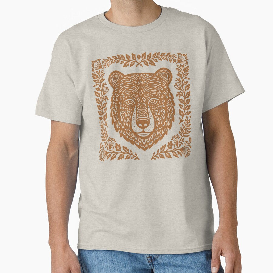 Floral Bear Folk Art Nature Lover Outdoorsy by Y-Vibes