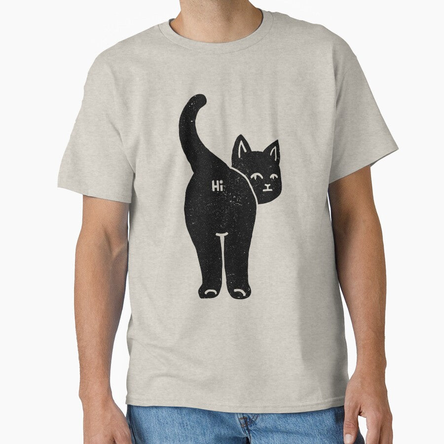 Hello Cat Butt Minimalist Black by Tobe Fonseca by Tobe Fonseca®