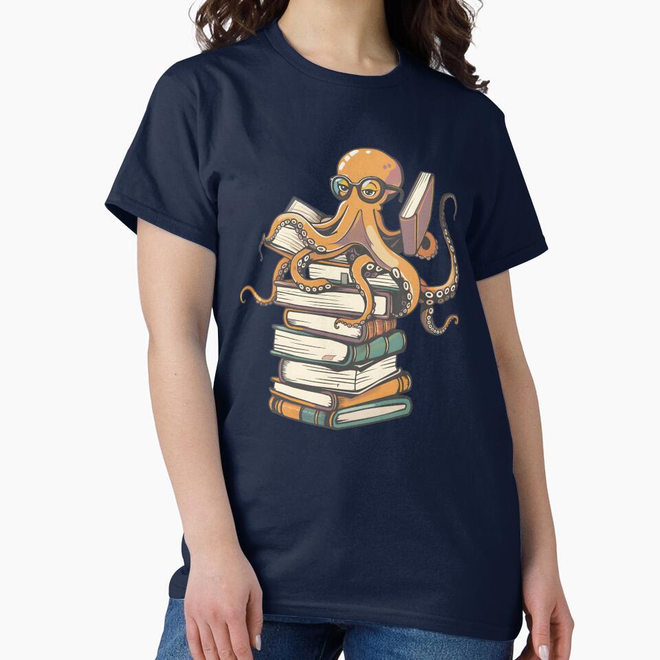 Octopus Reading Books | Book Lover Gift by xiao xuans