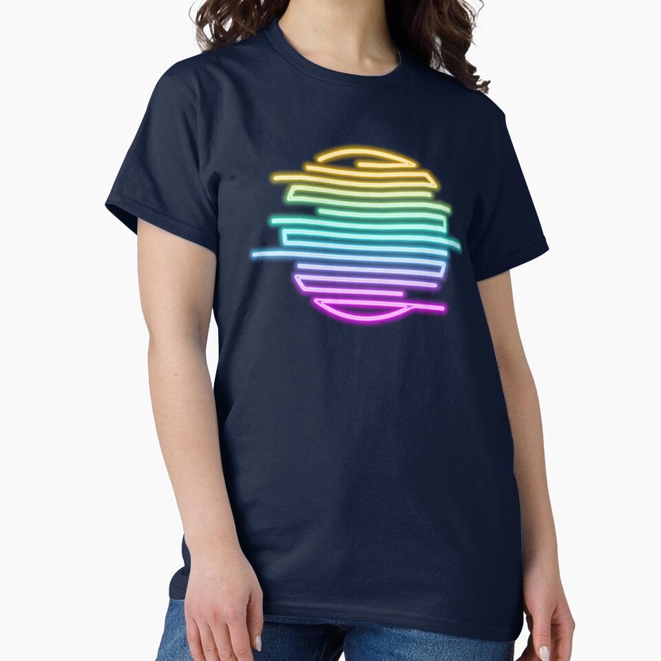 Colorful geometric neon sun by AnnArtshock