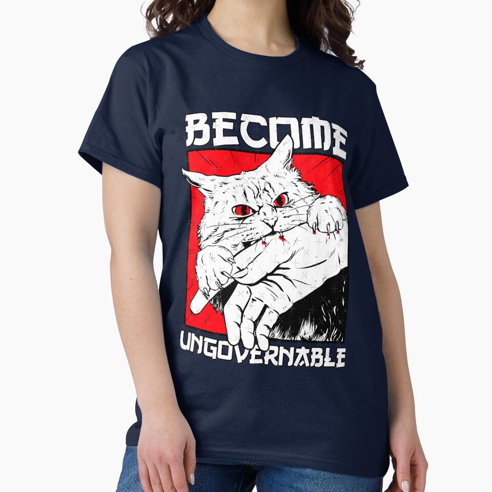 Become Ungovernable Black Cat Bite Humor by Rusiaamber