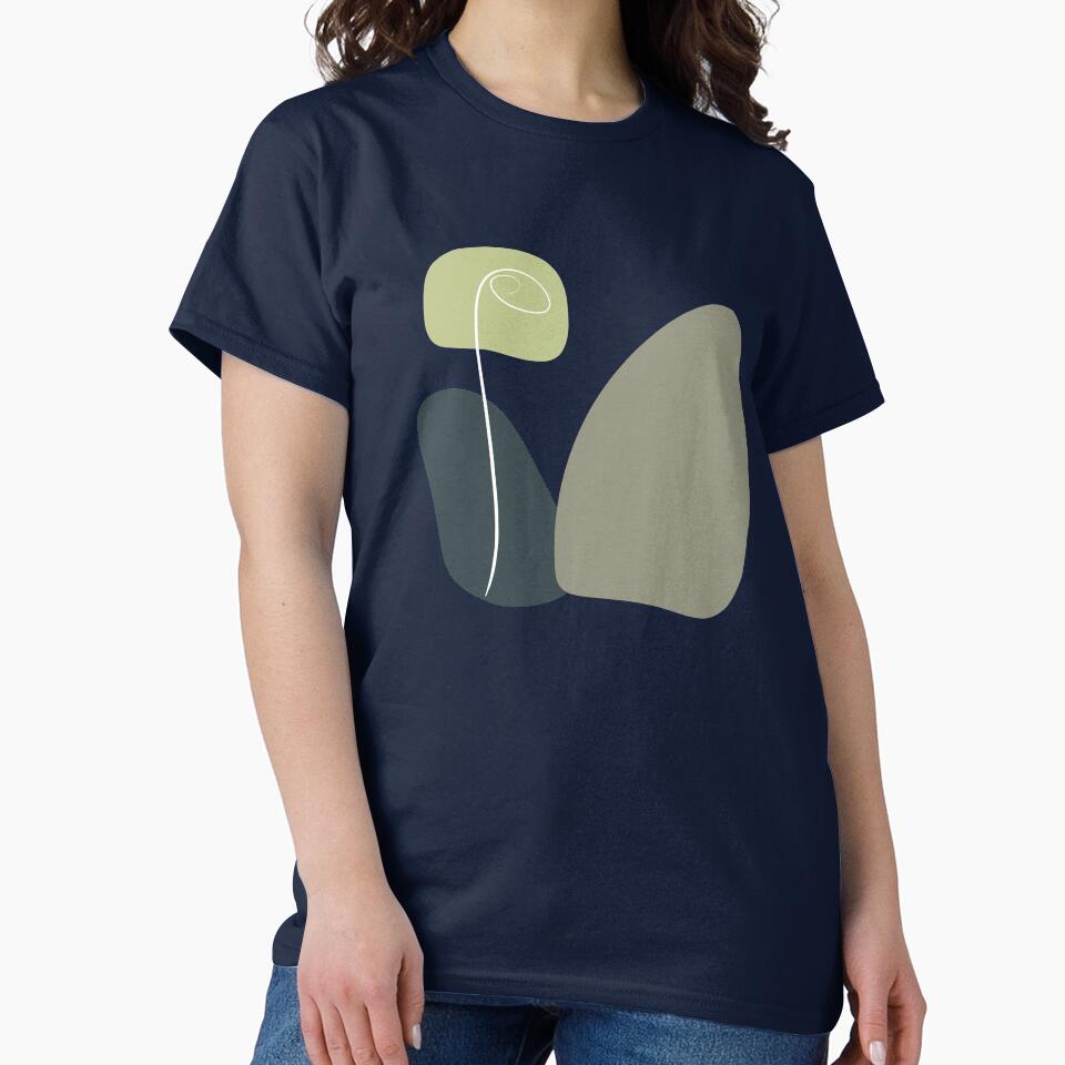 Dark Blue and Gray Minimalist Shapes by ArtforDailyLife